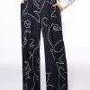 FACES WIDE LEG PANT 2 FACES WIDE LEG PANT -AKIRA Shop faces wide leg pant black white 1 1