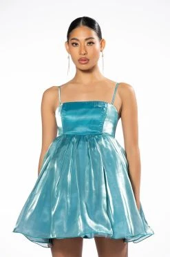 FANTASY FULL VOLUME MINI DRESS -AKIRA Shop fantasy full volume mini dress blue 3 3