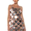 FANTASY HEART METALLIC MINI DRESS -AKIRA Shop fantasy heart metallic mini dress silver 1 1