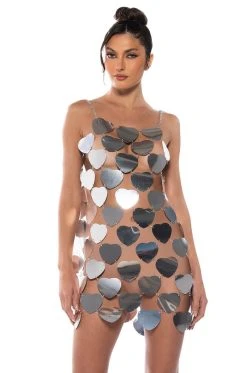 FANTASY HEART METALLIC MINI DRESS