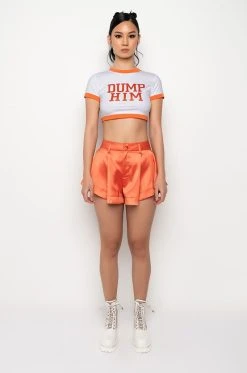 FEELING CHEEKY SATIN SHORTS -AKIRA Shop feeling cheeky satin shorts orange 8 8