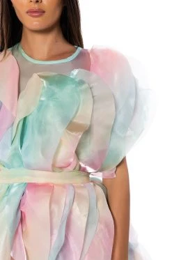 FLOAT LIKE A BUTTERFLY MINI FASHION DRESS IN BLUE MULTI -AKIRA Shop float like a butterfly mini fashion dress in blue multi blue multi 6 6 c1