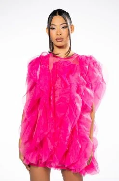 FLOAT LIKE A BUTTERFLY MINI FASHION DRESS IN FUCHSIA -AKIRA Shop float like a butterfly mini fashion dress in fuchsia fuchsia 4 4