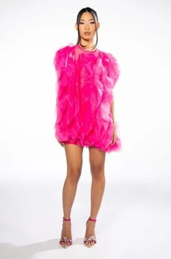 FLOAT LIKE A BUTTERFLY MINI FASHION DRESS IN FUCHSIA -AKIRA Shop float like a butterfly mini fashion dress in fuchsia fuchsia 7 7