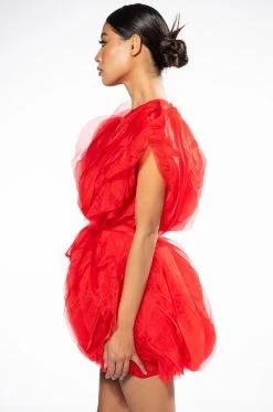 FLOAT LIKE A BUTTERFLY MINI FASHION DRESS IN RED -AKIRA Shop float like a butterfly mini fashion dress in red red 5 5