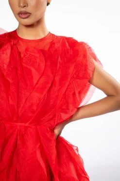 FLOAT LIKE A BUTTERFLY MINI FASHION DRESS IN RED -AKIRA Shop float like a butterfly mini fashion dress in red red 7 7