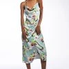 FLORAL PICTURE OF CLASS SATIN SLIP DRESS -AKIRA Shop floral picture of class satin slip dress light green 1 1