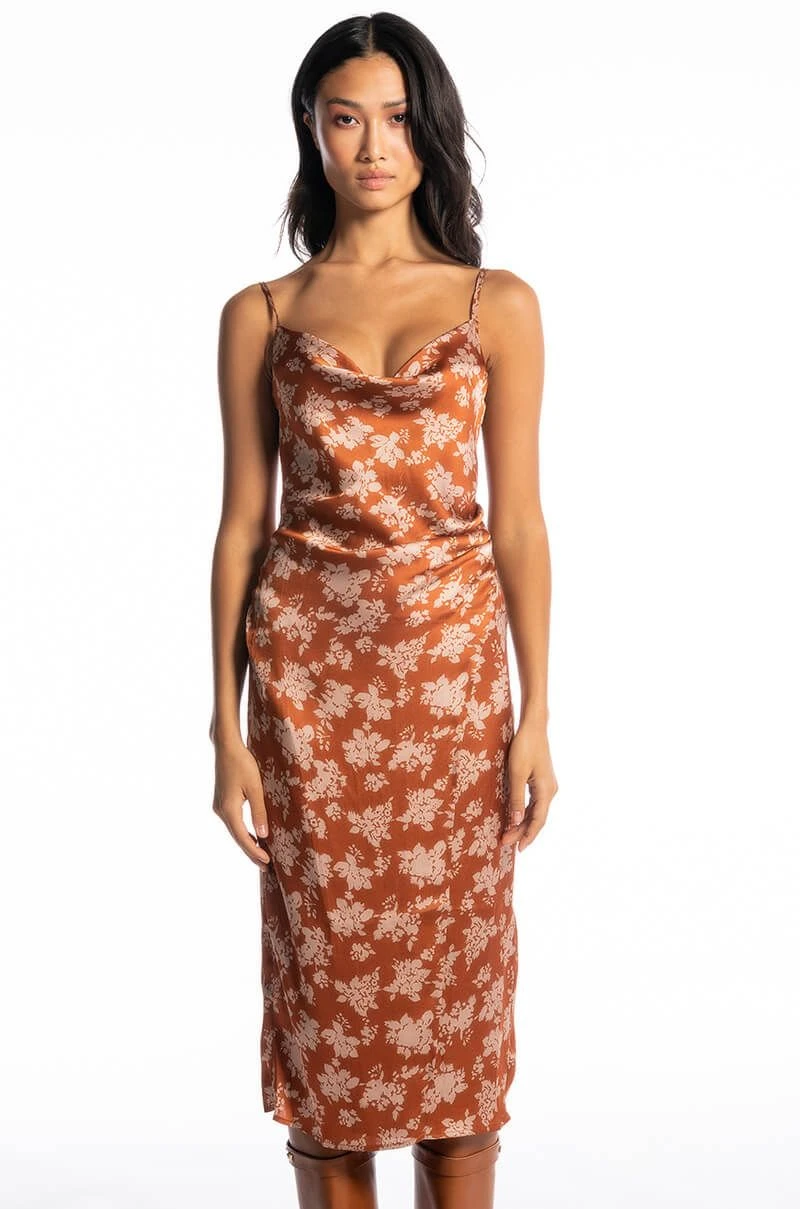 FLORAL PICTURE OF CLASS SATIN SLIP DRESS 6 FLORAL PICTURE OF CLASS SATIN SLIP DRESS - Image 4
