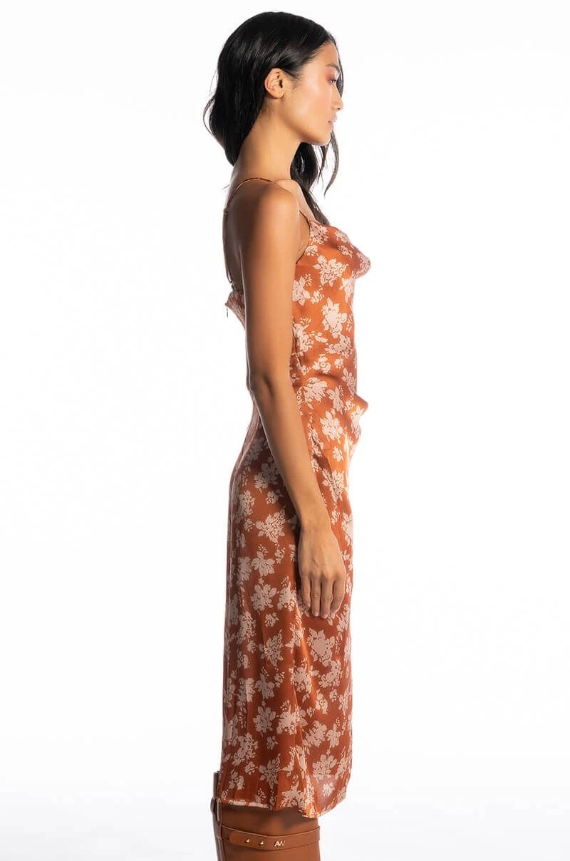 FLORAL PICTURE OF CLASS SATIN SLIP DRESS 8 FLORAL PICTURE OF CLASS SATIN SLIP DRESS - Image 6