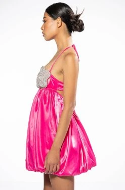 FRESH BLOOM EMBELLISHED MINI DRESS -AKIRA Shop fresh bloom embellished mini dress pink 5 5