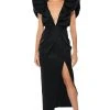 GAGA AT THE OSCARS PUFF SLEEVE MAXI DRESS -AKIRA Shop gaga at the oscars puff sleeve maxi dress black 1 1