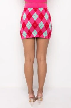 GET A CLUE KNIT MINI SKIRT -AKIRA Shop get a clue knit mini skirt pink multi 4 4