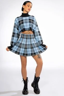 GIANNA KNIT MINI SKIRT -AKIRA Shop gianna knit mini skirt blue multi 5 5