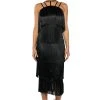 GIGGLE WATERS MAXI FRINGE LAYERED DRESS -AKIRA Shop giggle waters maxi fringe layered dress black 1 1