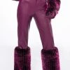 GIULIA 3D FAUX LEATHER FUR PANTS -AKIRA Shop giulia three dee faux leather fur pants purple 1 1