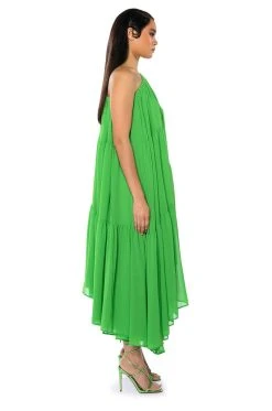 HARLOW ONE SHOULDER ASYMMETRICAL MAXI DRESS 11 HARLOW ONE SHOULDER ASYMMETRICAL MAXI DRESS -AKIRA Shop harlow one shoulder asymmetrical maxi dress green 4 4