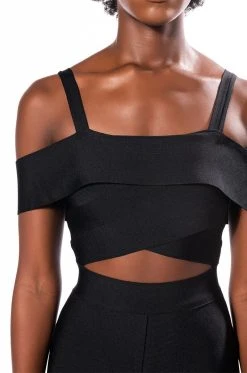 HEY THERE BANDAGE JUMPSUIT WITH CUT OUT -AKIRA Shop hey there bandage jumpsuit with cut out black 5 5