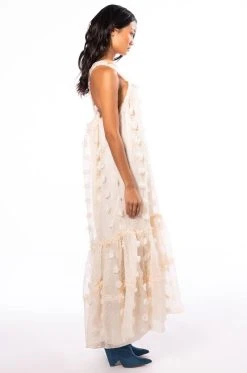 HIDDEN GARDEN FLORAL DETAIL MAXI DRESS -AKIRA Shop hidden garden floral detail maxi dress white 3 3