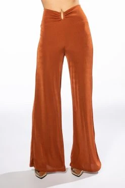 HOLD UP SLINKY PALAZZO PANT 10 HOLD UP SLINKY PALAZZO PANT -AKIRA Shop hold up slinky palazzo pant rust 3 3