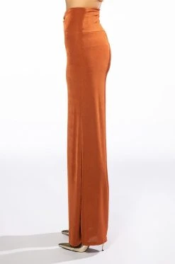 HOLD UP SLINKY PALAZZO PANT 11 HOLD UP SLINKY PALAZZO PANT -AKIRA Shop hold up slinky palazzo pant rust 4 4