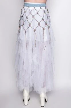 I AM ME CLYDE RAINBOW RHINESTONE CORD DENIM BELT 27 I AM ME CLYDE RAINBOW RHINESTONE CORD DENIM BELT -AKIRA Shop i am me clyde rainbow rhinestone cord denim belt medium blue denim 12 12