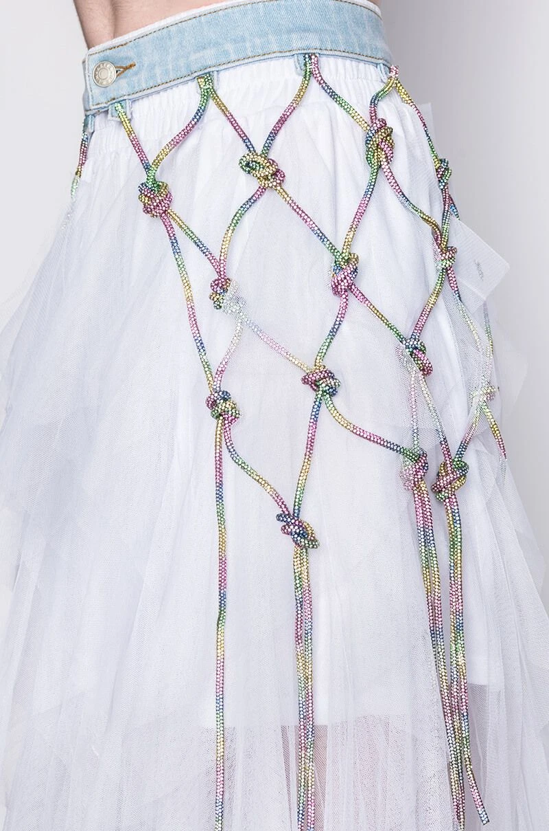 I AM ME CLYDE RAINBOW RHINESTONE CORD DENIM BELT 15 I AM ME CLYDE RAINBOW RHINESTONE CORD DENIM BELT - Image 13