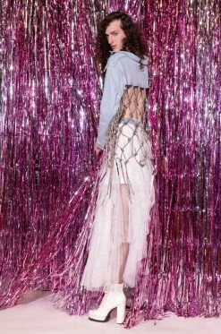 I AM ME CLYDE RAINBOW RHINESTONE CORD DENIM BELT 22 I AM ME CLYDE RAINBOW RHINESTONE CORD DENIM BELT -AKIRA Shop i am me clyde rainbow rhinestone cord denim belt medium blue denim 7 7