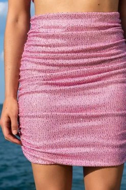 I AM ME VIC XXTRA SHINE RHINESTONE MINI SKIRT -AKIRA Shop i am me vic xxtra shine rhinestone mini skirt pink multi 7 7 c1