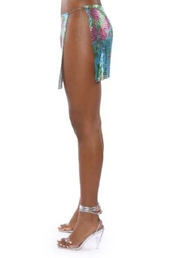 IN THE MOMENT FLORAL CHAINMAIL SKIRT 25 IN THE MOMENT FLORAL CHAINMAIL SKIRT -AKIRA Shop in the moment floral chainmail skirt blue multi 11 11