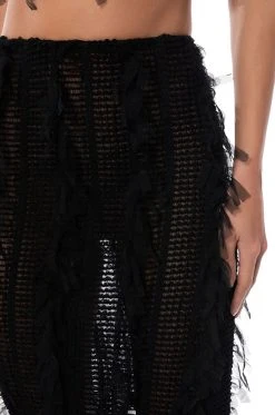 ITS A WRAP MACRAME MESH BODYCON MIDI SKIRT -AKIRA Shop its a wrap macrame mesh bodycon midi skirt black 8 8