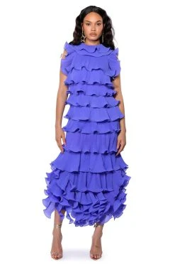 AKIRA Shop -AKIRA Shop its giving fluted maxi dress purple 2 2