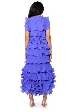 IT'S GIVING FLUTED MAXI DRESS -AKIRA Shop its giving fluted maxi dress purple 5 5
