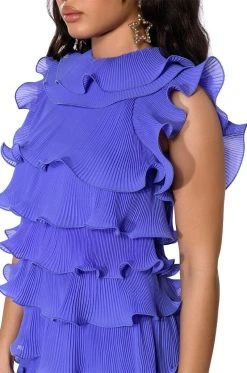 IT'S GIVING FLUTED MAXI DRESS -AKIRA Shop its giving fluted maxi dress purple 6 6