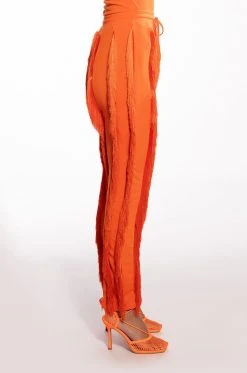 JOSEFINA FRINGE DETAIL JOGGERS -AKIRA Shop josefina fringe detail joggers orange 4 4