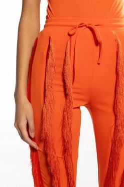 JOSEFINA FRINGE DETAIL JOGGERS -AKIRA Shop josefina fringe detail joggers orange 6 6