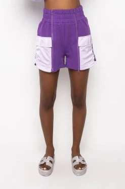 KAIA SATIN DETAIL SHORT 13 KAIA SATIN DETAIL SHORT -AKIRA Shop kaia satin detail short purple 4 4 c1