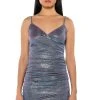 KEEP UP ULTRA SHIMMER STRAPLESS MINI DRESS -AKIRA Shop keep up ultra shimmer strapless mini dress purple multi 1 1