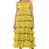 LIKE A PAINTING TIERED MAXI DRESS -AKIRA Shop like a painting tiered maxi dress lime 1 1