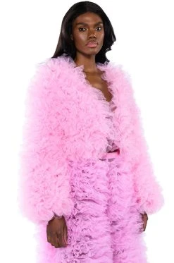 LOVE YOU LOU LOU TULLE JACKET IN PINK -AKIRA Shop love you lou lou tulle jacket in pink pink 6 6