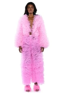 LOVE YOU LOU LOU TULLE JACKET IN PINK -AKIRA Shop love you lou lou tulle jacket in pink pink 7 7