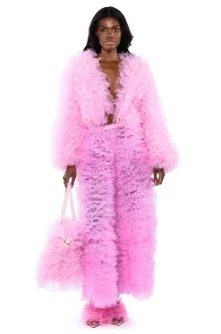 LOVE YOU LOU LOU TULLE JACKET IN PINK -AKIRA Shop love you lou lou tulle jacket in pink pink 8 8