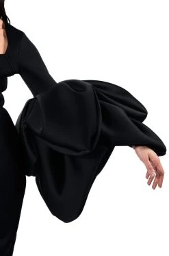 MADDI EXTREME SLEEVE SCUBA MIDI DRESS -AKIRA Shop maddi extreme sleeve scuba midi dress black 11 11