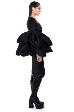 MADDI EXTREME SLEEVE SCUBA MIDI DRESS -AKIRA Shop maddi extreme sleeve scuba midi dress black 9 9