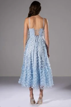 MARIPOSA SLEEVELESS APPLIQUE MIDI DRESS -AKIRA Shop mariposa sleeveless applique midi dress blue 3 3