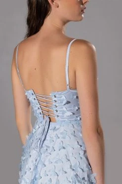 MARIPOSA SLEEVELESS APPLIQUE MIDI DRESS -AKIRA Shop mariposa sleeveless applique midi dress blue 4 4