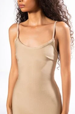 MIGHT BE IT MIDI BANDAGE DRESS -AKIRA Shop might be it midi bandage dress light brown 4 4