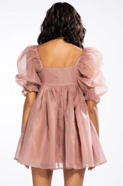 MISS HONEY SHORT SLEEVE BABYDOLL MINI DRESS -AKIRA Shop miss honey long sleeve babydoll mini dress taupe 5 5