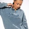 MONTE COZY POCKET DETAIL HALF ZIP SWEATSHIRT -AKIRA Shop monte cozy pocket detail half zip sweatshirt light blue 1 1