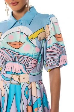 MY FANTASY COLLARED MINI DRESS -AKIRA Shop my fantasy collared mini dress blue multi 8 8 c1