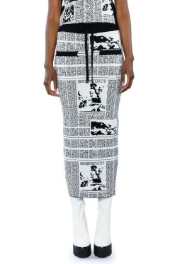 NEWSWORTHY KNIT MAXI SKIRT -AKIRA Shop newsworthy knit maxi skirt black multi 4 4